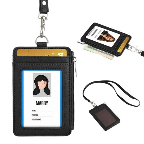 durable id card holder with lanyard.